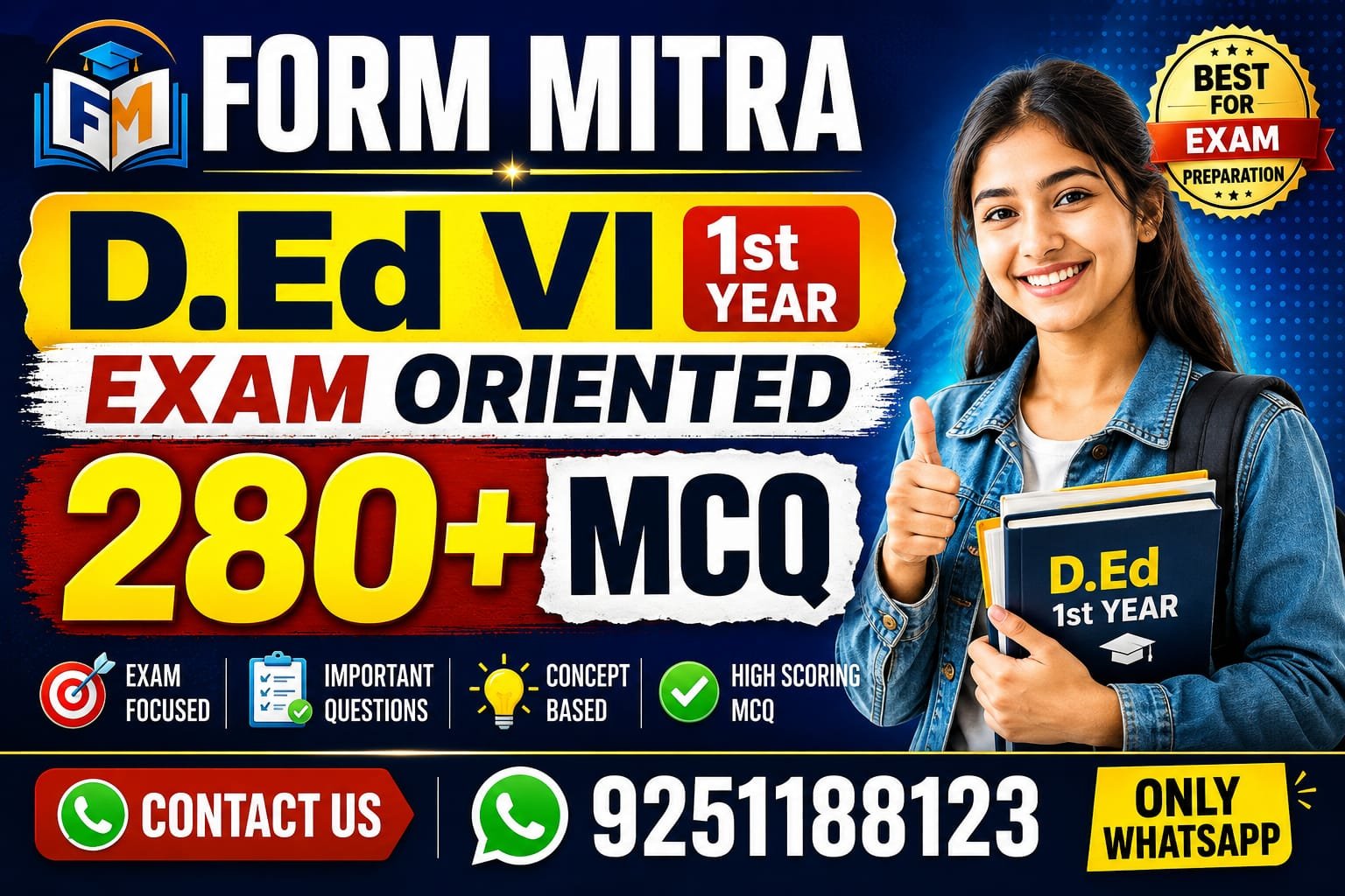 280+ Most Important D.Ed VI Ist Year MCQs cover