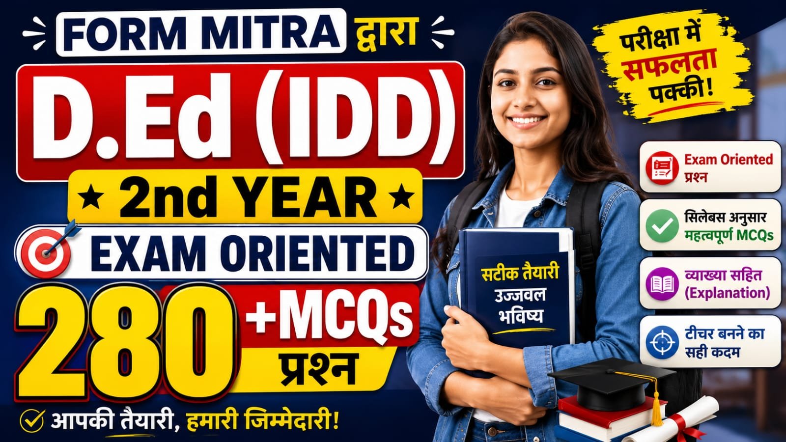 280+ Most Important D.Ed IDD IInd Year MCQs cover
